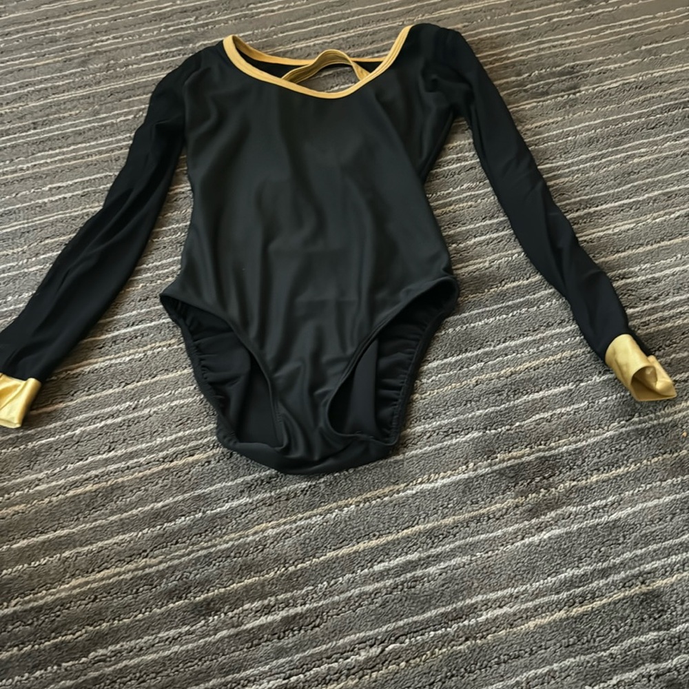 NWOT black and gold five dance wear leotard